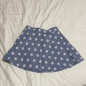 SHEIN Navy and White Floral Skater Skirt